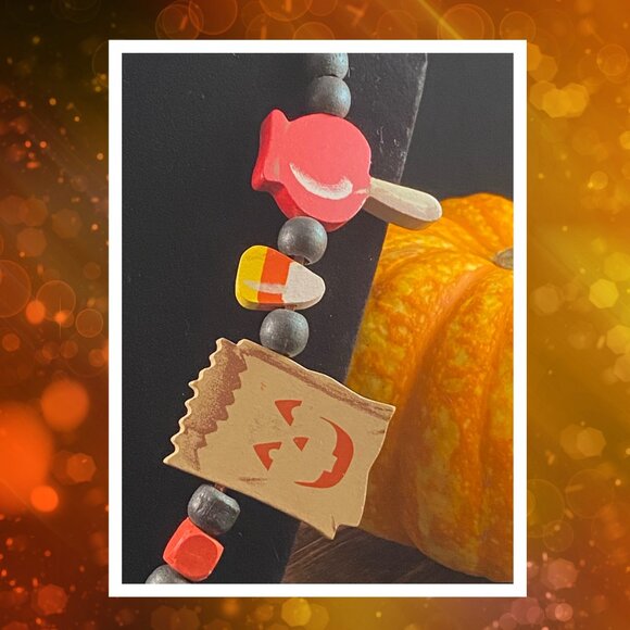 Handmade Fall/Halloween-themed Statement Necklace - Picture 4 of 6